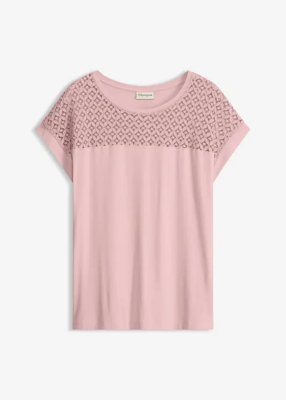 Shirt aus softem Viskose-Mix in rosa von vorne - bonprix