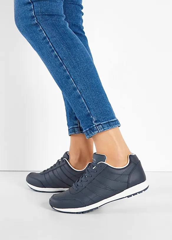 Sneaker aus Leder in blau - bonprix