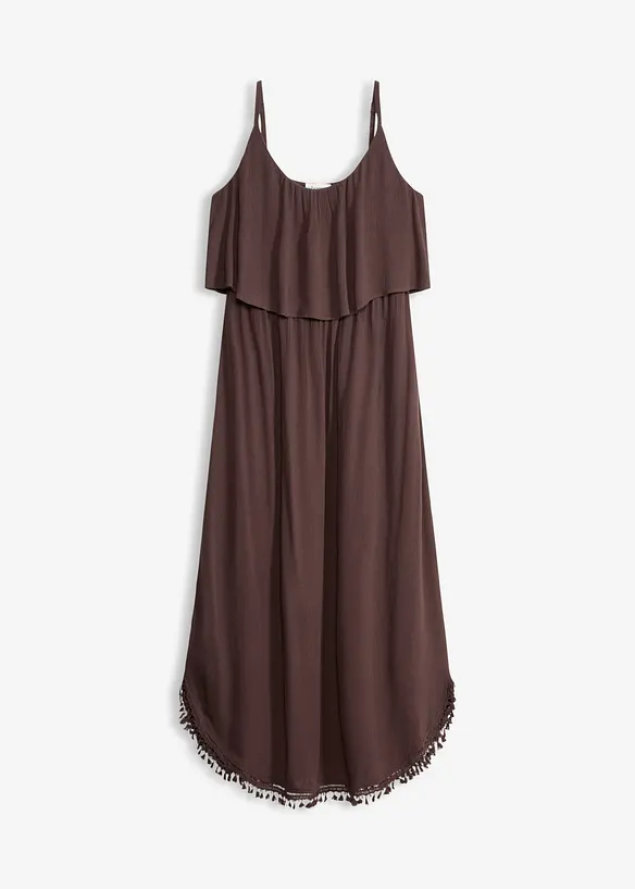 Maxikleid aus strukturierter Viskose in braun von vorne - bonprix Maxikleid aus strukturierter Viskose in braun von vorne - bonprix