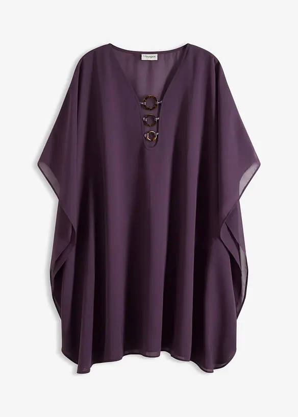 Strandtunika aus leichtem Chiffon in lila von vorne - bonprix Strandtunika aus leichtem Chiffon in lila von vorne - bonprix