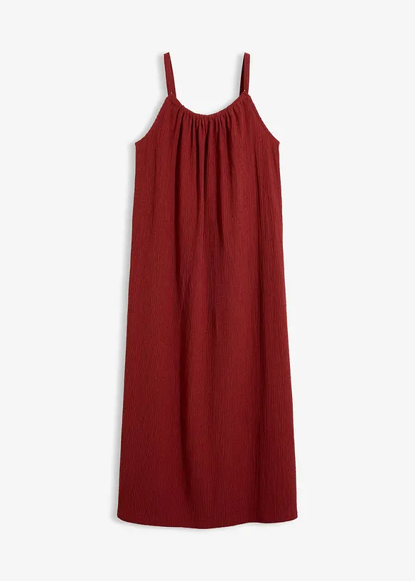 Trägerkleid aus leichtem Crêpe in rot von vorne - bonprix
