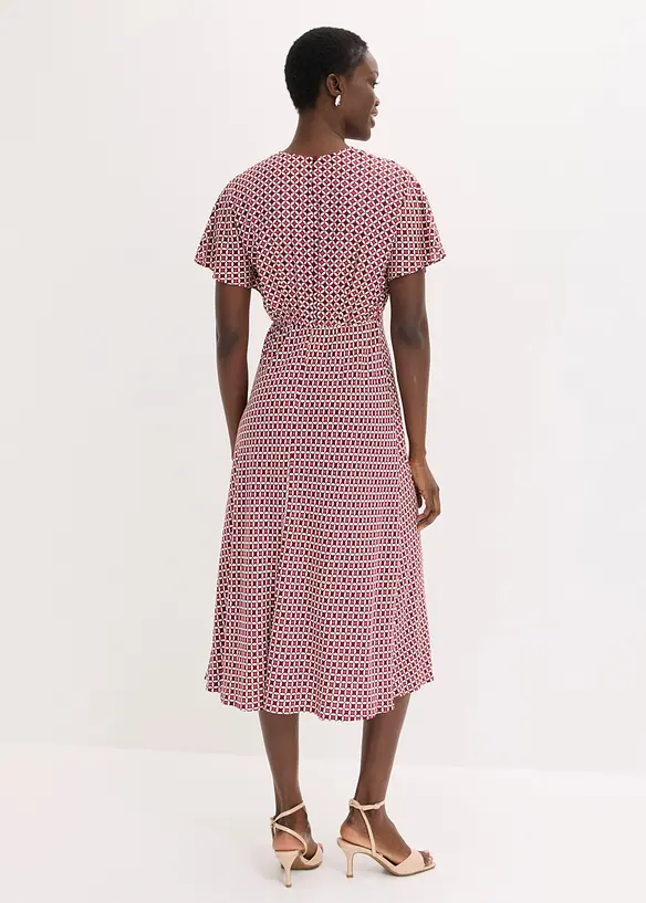 Kleid aus fließender Viskose in rot von hinten (Totalaufnahme) - bonprix Kleid aus fließender Viskose in rot von hinten (Totalaufnahme) - bonprix