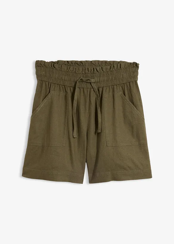 Shorts aus Leinen-Viskose-Mix in grün von vorne - bonprix Shorts aus Leinen-Viskose-Mix in grün von vorne - bonprix