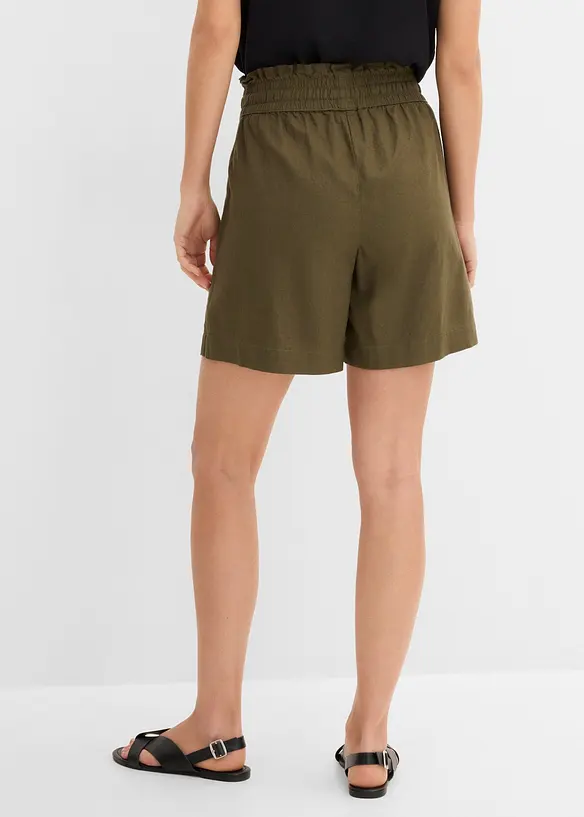 Shorts aus Leinen-Viskose-Mix in grün von hinten - bonprix Shorts aus Leinen-Viskose-Mix in grün von hinten - bonprix
