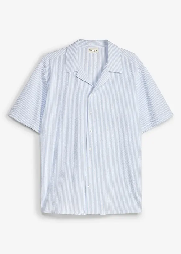 Resorthemd aus Baumwolle in Loose Fit in blau von vorne - bonprix