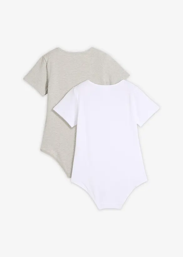 Body mit weicher Baumwolle (2er Pack) in weiß von hinten - bonprix