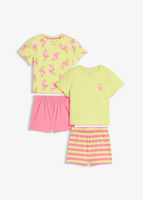 Doppelpack Shorty aus reiner Baumwolle (4-tlg.Set) in grün von vorne - bonprix