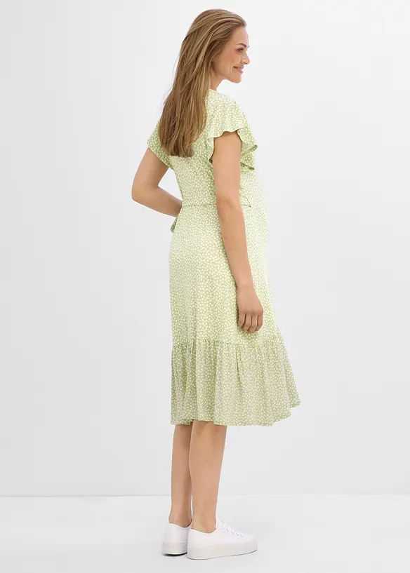2-in-1 Umstands- und Stillkleid zum Wickeln in grün von hinten (Totalaufnahme) - bonprix 2-in-1 Umstands- und Stillkleid zum Wickeln in grün von hinten (Totalaufnahme) - bonprix
