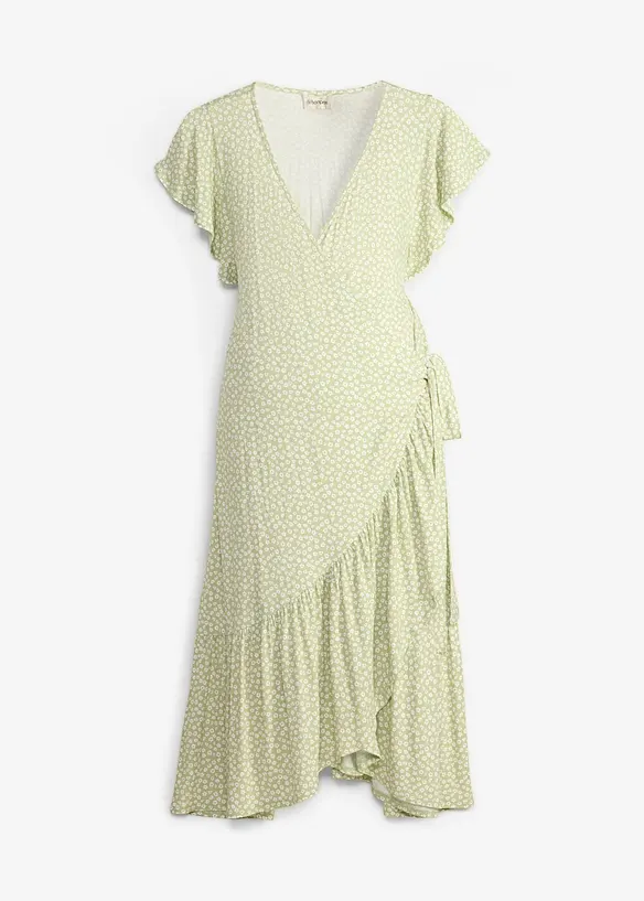 2-in-1 Umstands- und Stillkleid zum Wickeln in grün von vorne - bonprix 2-in-1 Umstands- und Stillkleid zum Wickeln in grün von vorne - bonprix