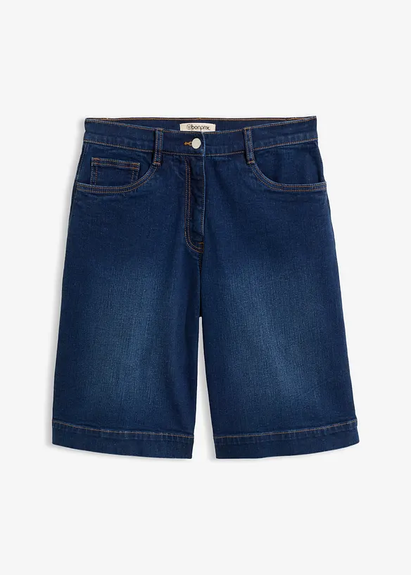 Jeans-Bermuda Mid Waist mit Bio-Baumwolle in blau von vorne - bonprix Jeans-Bermuda Mid Waist mit Bio-Baumwolle in blau von vorne - bonprix