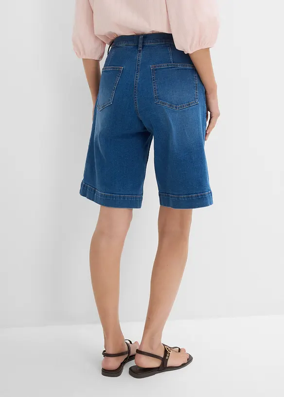 Jeans-Bermuda Mid Waist mit Bio-Baumwolle in blau von hinten - bonprix Jeans-Bermuda Mid Waist mit Bio-Baumwolle in blau von hinten - bonprix