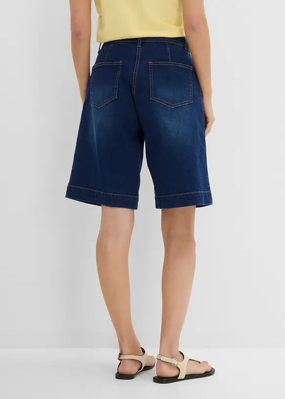 Jeans-Bermuda Mid Waist mit Bio-Baumwolle in blau von hinten - bonprix Jeans-Bermuda Mid Waist mit Bio-Baumwolle in blau von hinten - bonprix