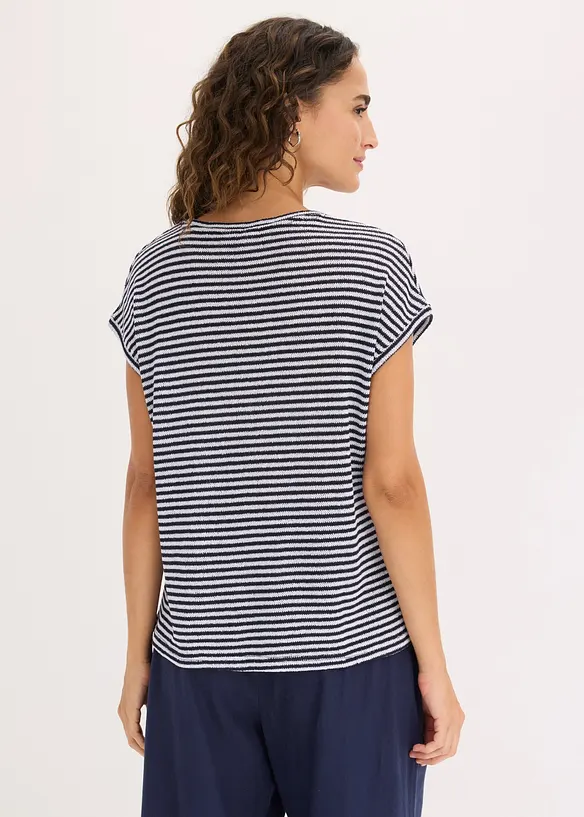 Shirt in Strick-Optik in weiß von hinten (im Anschnitt) - bonprix Shirt in Strick-Optik in weiß von hinten (im Anschnitt) - bonprix