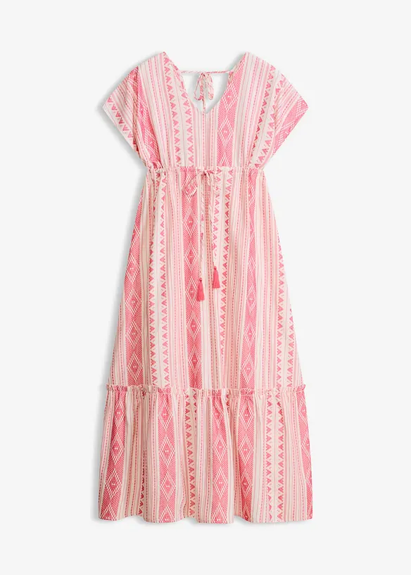 Midikleid aus Baumwoll-Mix in weiß von vorne - bonprix Midikleid aus Baumwoll-Mix in weiß von vorne - bonprix