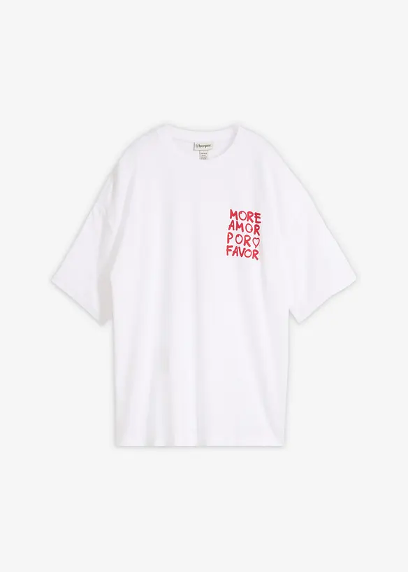 Oversize-Shirt aus schwerer Bio-Baumwolle in rot von vorne - bonprix