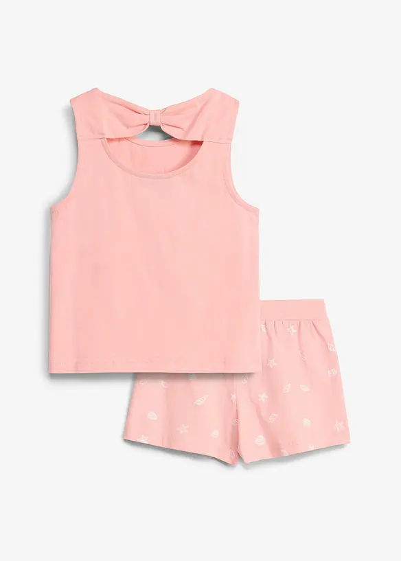 Top und Shorts aus reiner Bio-Baumwolle (2-tlg.Set) in rosa von hinten - bonprix
