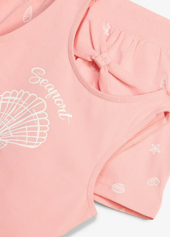 Top und Shorts aus reiner Bio-Baumwolle (2-tlg.Set) in rosa - bonprix