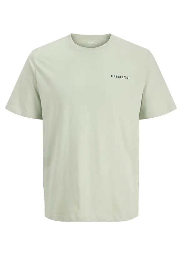 JJ REBEL T-Shirt aus reiner Baumwolle in grau von vorne - JJ REBEL