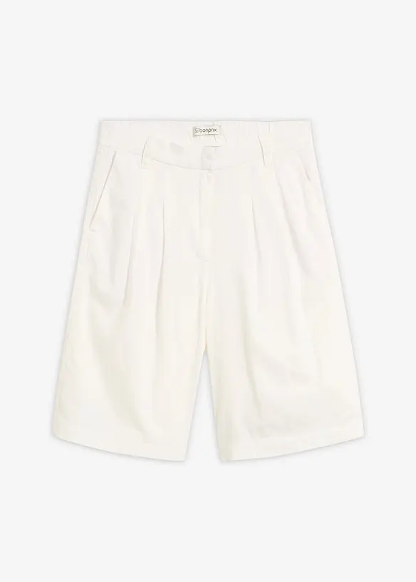 Marlene-Shorts aus Leinen-Viskose-Mix in weiß von vorne - bonprix
