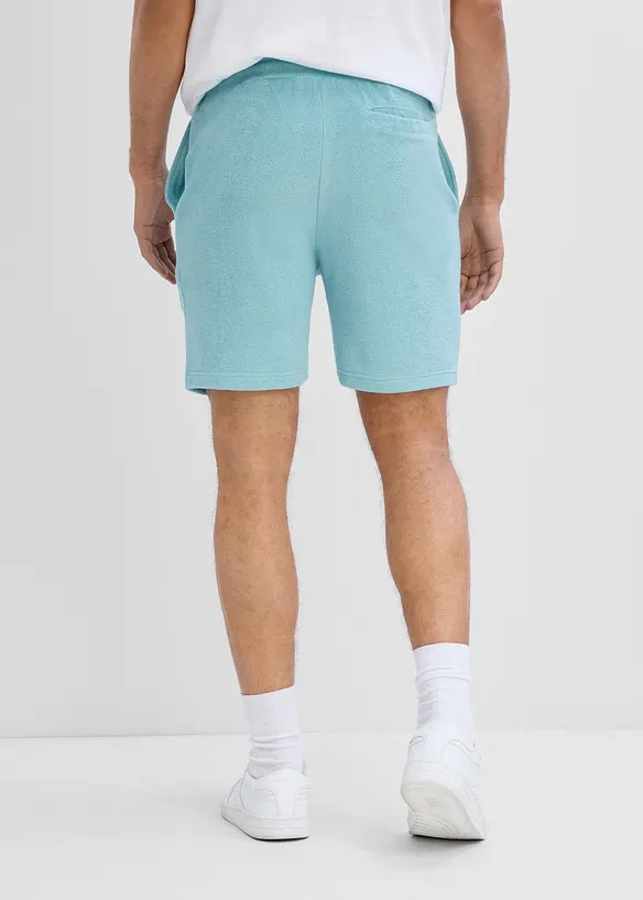 Frottee Shorts, Regular Fit in grün von hinten - bonprix