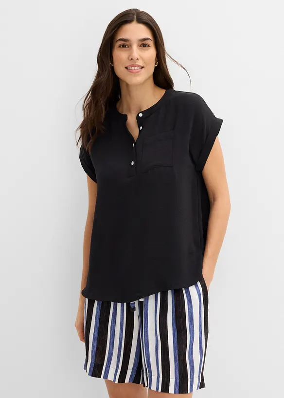 Blusenshirt in schwarz von vorne (im Anschnitt) - bonprix Blusenshirt in schwarz von vorne (im Anschnitt) - bonprix