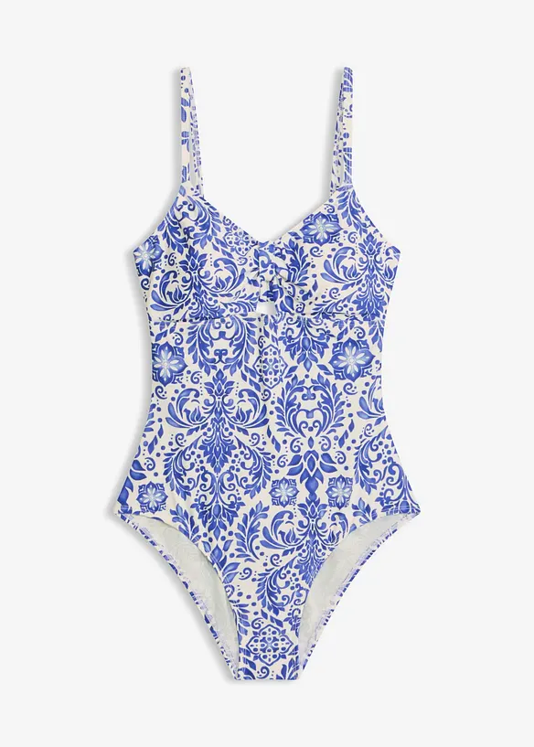 Badeanzug mit Cut-Out in weiß von vorne - bonprix