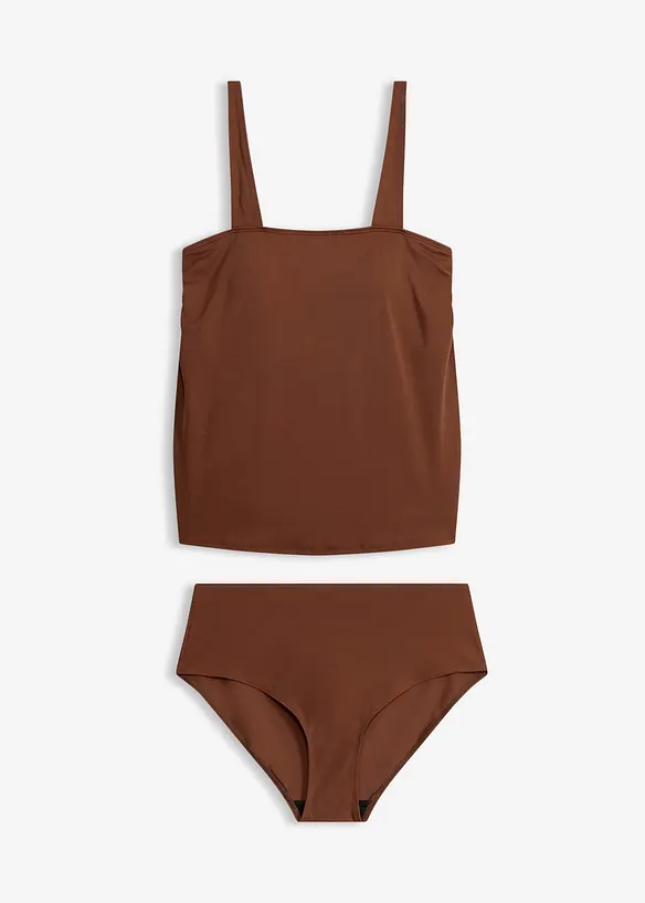 Tankini schnelltrocknend (2-tlg.Set) in braun von vorne - bonprix