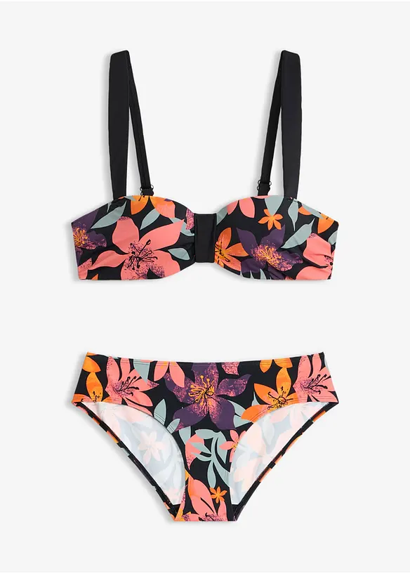 Bügel-Bikini (2-tlg. Set) in schwarz von vorne - bonprix