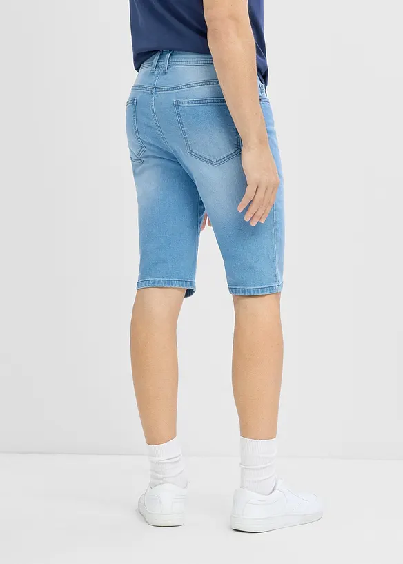 Stretch-Jeans-Bermuda (2er Pack) mit verstärktem Schritt, Regular Fit in blau von hinten - bonprix