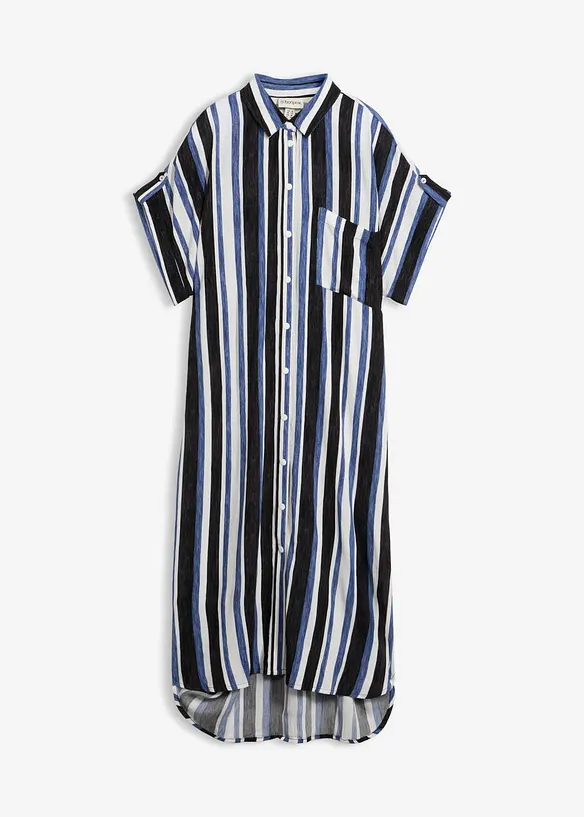 Blusenkleid aus fließender Viskose in schwarz von vorne - bonprix Blusenkleid aus fließender Viskose in schwarz von vorne - bonprix