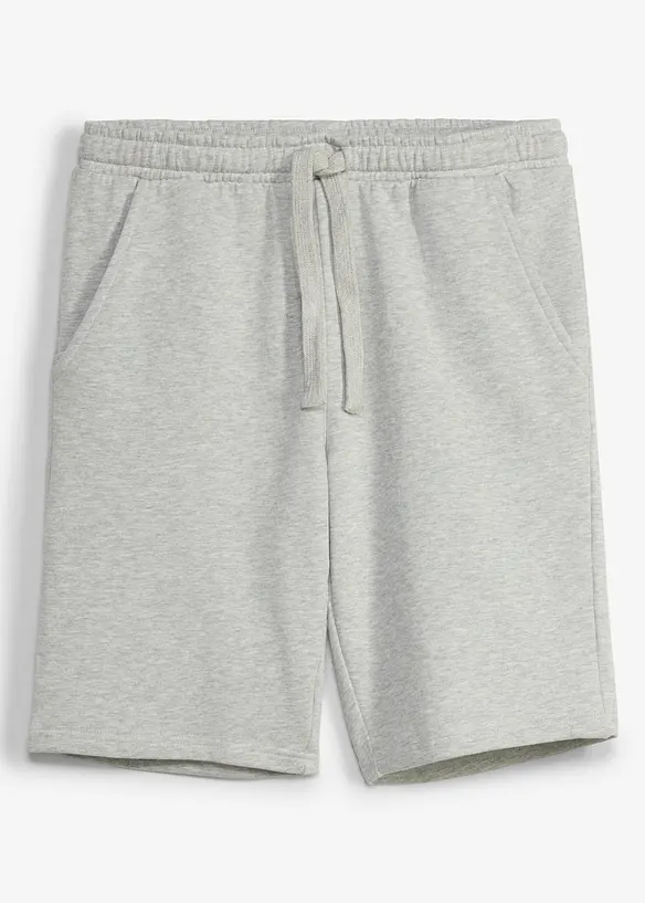 Sweat-Bermuda in Regular Fit in grau von vorne - bonprix