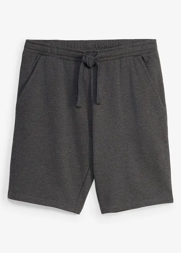 Sweat-Bermuda in Regular Fit in grau von vorne - bonprix