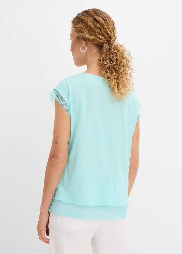 Boxy-Shirt aus reiner Bio-Baumwolle in blau von hinten (im Anschnitt) - bonprix Boxy-Shirt aus reiner Bio-Baumwolle in blau von hinten (im Anschnitt) - bonprix