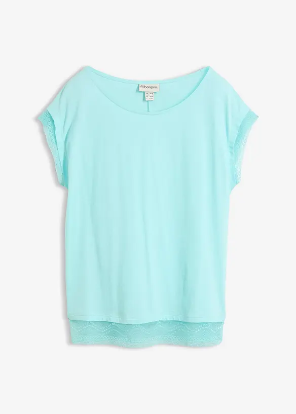 Boxy-Shirt aus reiner Bio-Baumwolle in blau von vorne - bonprix Boxy-Shirt aus reiner Bio-Baumwolle in blau von vorne - bonprix