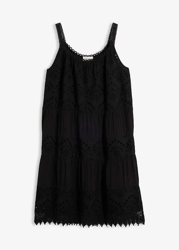 Trägerkleid aus softer Viskose in schwarz von vorne - bonprix Trägerkleid aus softer Viskose in schwarz von vorne - bonprix