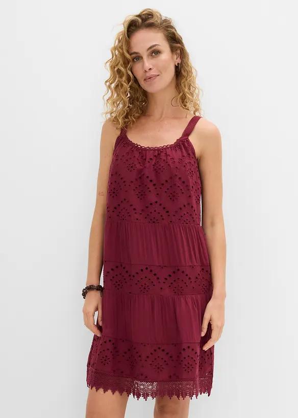 Trägerkleid aus softer Viskose in rot von vorne (Totalaufnahme) - bonprix Trägerkleid aus softer Viskose in rot von vorne (Totalaufnahme) - bonprix