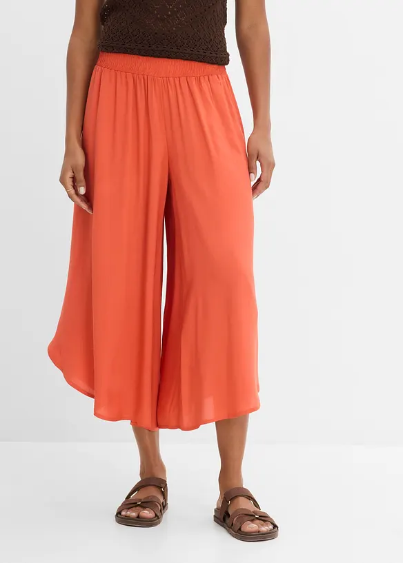 Wadenlange Culotte aus softer Viskose in rot von vorne - bonprix