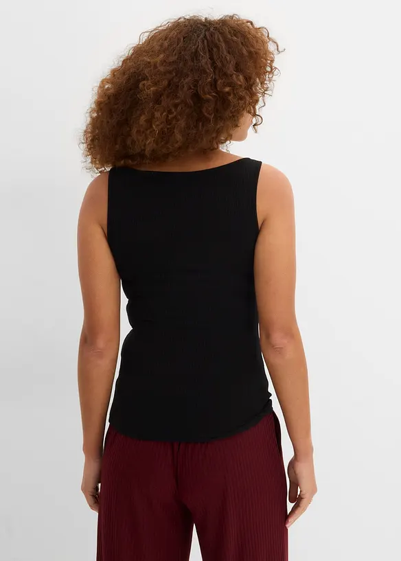 Ripp-Top mit Herzausschnitt in schwarz von hinten (im Anschnitt) - bonprix Ripp-Top mit Herzausschnitt in schwarz von hinten (im Anschnitt) - bonprix