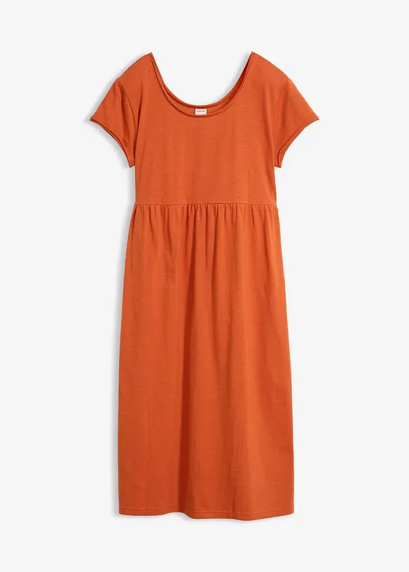 Midikleid aus reiner Bio-Baumwolle in orange von vorne - bonprix Midikleid aus reiner Bio-Baumwolle in orange von vorne - bonprix