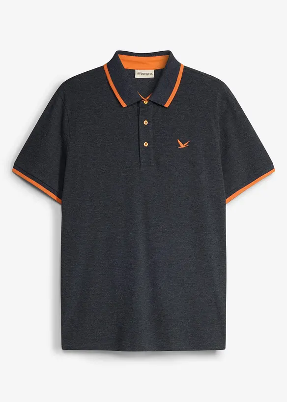Poloshirt aus robustem Piqué in schwarz von vorne - bonprix Poloshirt aus robustem Piqué in schwarz von vorne - bonprix