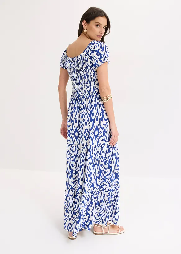 Maxikleid aus fließendem Viskose-Mix in blau von hinten (Totalaufnahme) - bonprix Maxikleid aus fließendem Viskose-Mix in blau von hinten (Totalaufnahme) - bonprix