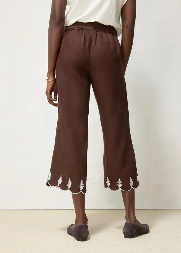 Leinen-Culotte mit Gürtel in braun von hinten - bonprix Leinen-Culotte mit Gürtel in braun von hinten - bonprix
