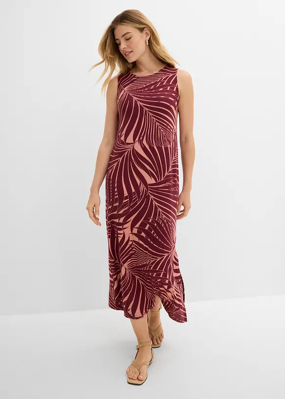 Jerseykleid aus fließendem Viskose-Mix in rot von vorne (Totalaufnahme) - bonprix Jerseykleid aus fließendem Viskose-Mix in rot von vorne (Totalaufnahme) - bonprix