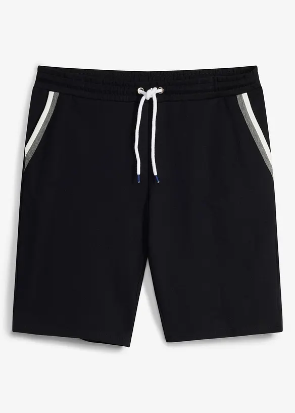 Sweat-Bermuda aus Baumwolle in Regular Fit in schwarz von vorne - bonprix