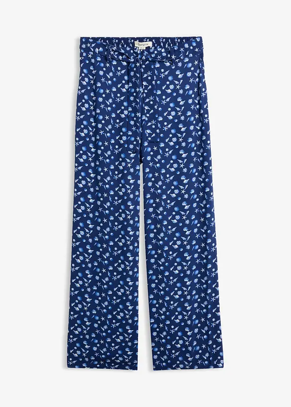 Schlupfhose aus reiner Viskose in blau von vorne - bonprix Schlupfhose aus reiner Viskose in blau von vorne - bonprix