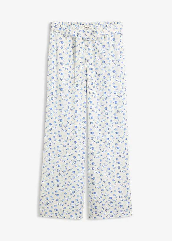 Schlupfhose aus reiner Viskose in weiß von vorne - bonprix Schlupfhose aus reiner Viskose in weiß von vorne - bonprix