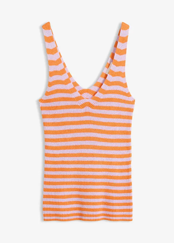 Stricktop aus Viskose-Mix in lila von vorne - bonprix