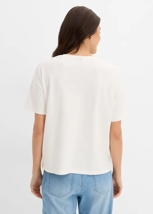 T-Shirt aus schwerer Bio-Baumwolle in weiß von hinten (im Anschnitt) - bonprix T-Shirt aus schwerer Bio-Baumwolle in weiß von hinten (im Anschnitt) - bonprix