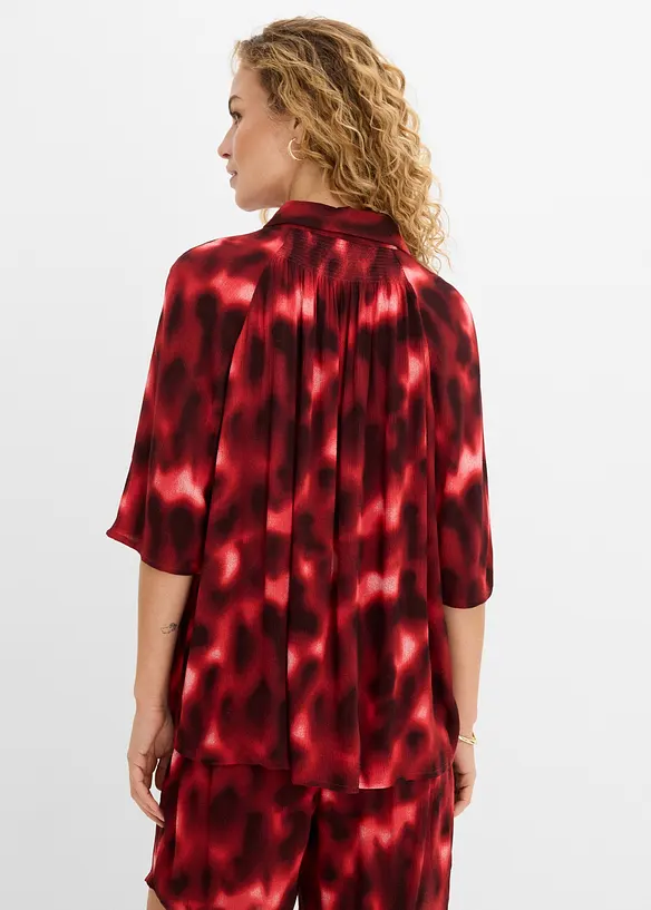 Oversize-Bluse aus strukturierter Viskose in beige von hinten (im Anschnitt) - bonprix Oversize-Bluse aus strukturierter Viskose in beige von hinten (im Anschnitt) - bonprix