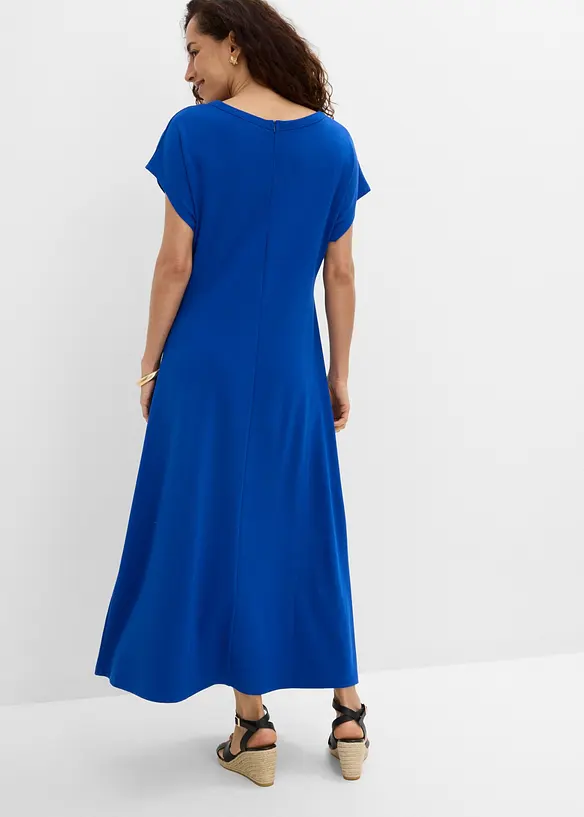 Midikleid aus softem Punto-di-Roma in blau von hinten (Totalaufnahme) - bonprix Midikleid aus softem Punto-di-Roma in blau von hinten (Totalaufnahme) - bonprix